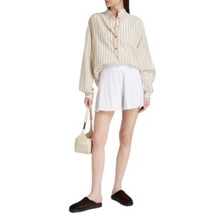 Vince Linen Blend High Rise White Shorts Size 8 NEW
